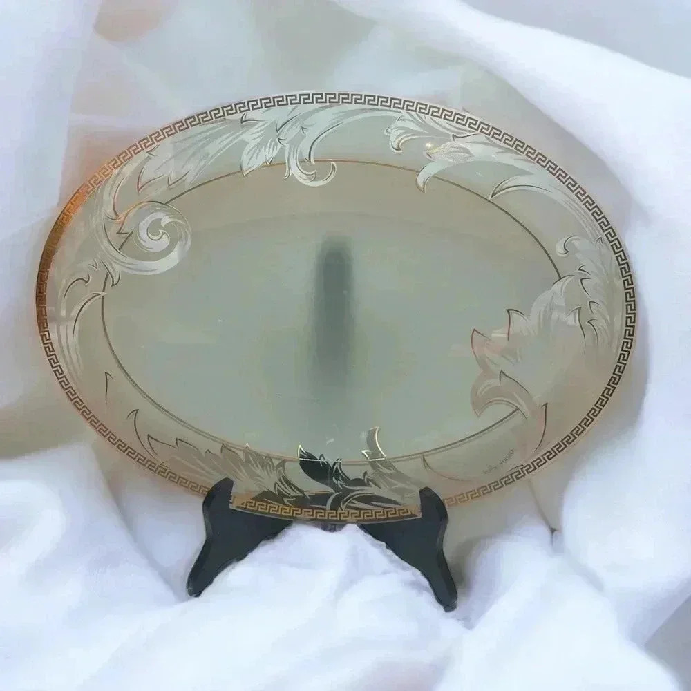 Versace for Rosenthal Oval Serving Platter with Gold Greek Details